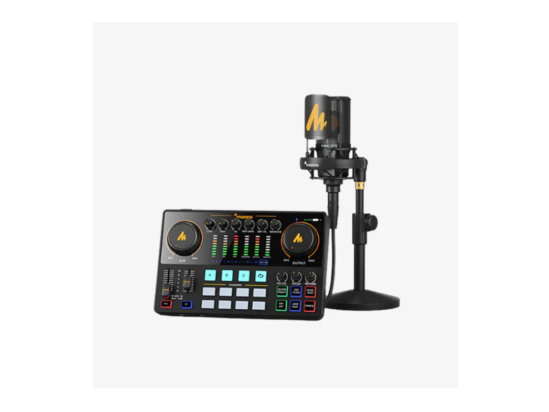 Maonocaster AME2A All-In-One Podcast Equipment Audio Interface Bundle with XLR Condenser Microphone for Recording, Streaming, Voice Over, Youtube, PC, Guitar - Black Maonocaster AME2A All-In-One Podcast Equipment Audio Interface Bundle with XLR Condenser Microphone for Recording, Streaming, Voice Over, Youtube, PC, Guitar - Black
